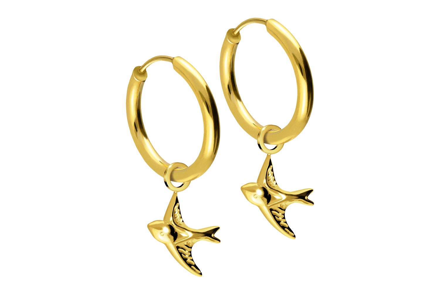 Chirurgenstahl Ohrclicker Creolen SCHWALBE von Piercingline